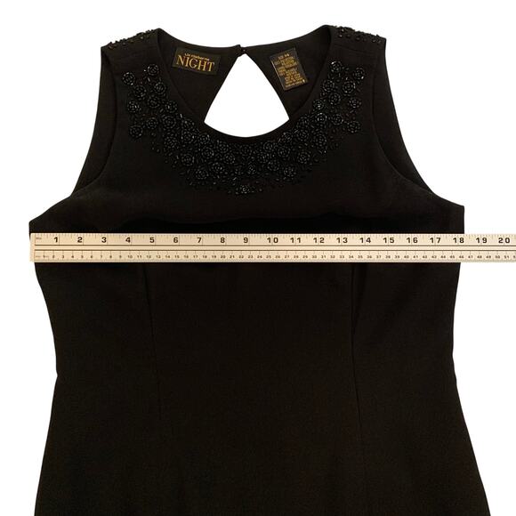 Liz Claiborne Night Womens Long Black Beaded Evening Gown Size 10-? Labeled 14 - Picture 7 of 16